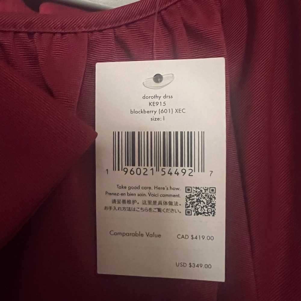 Kate Spade Dorothy dress NWT Color is BlackBerry - Picture 3 of 9